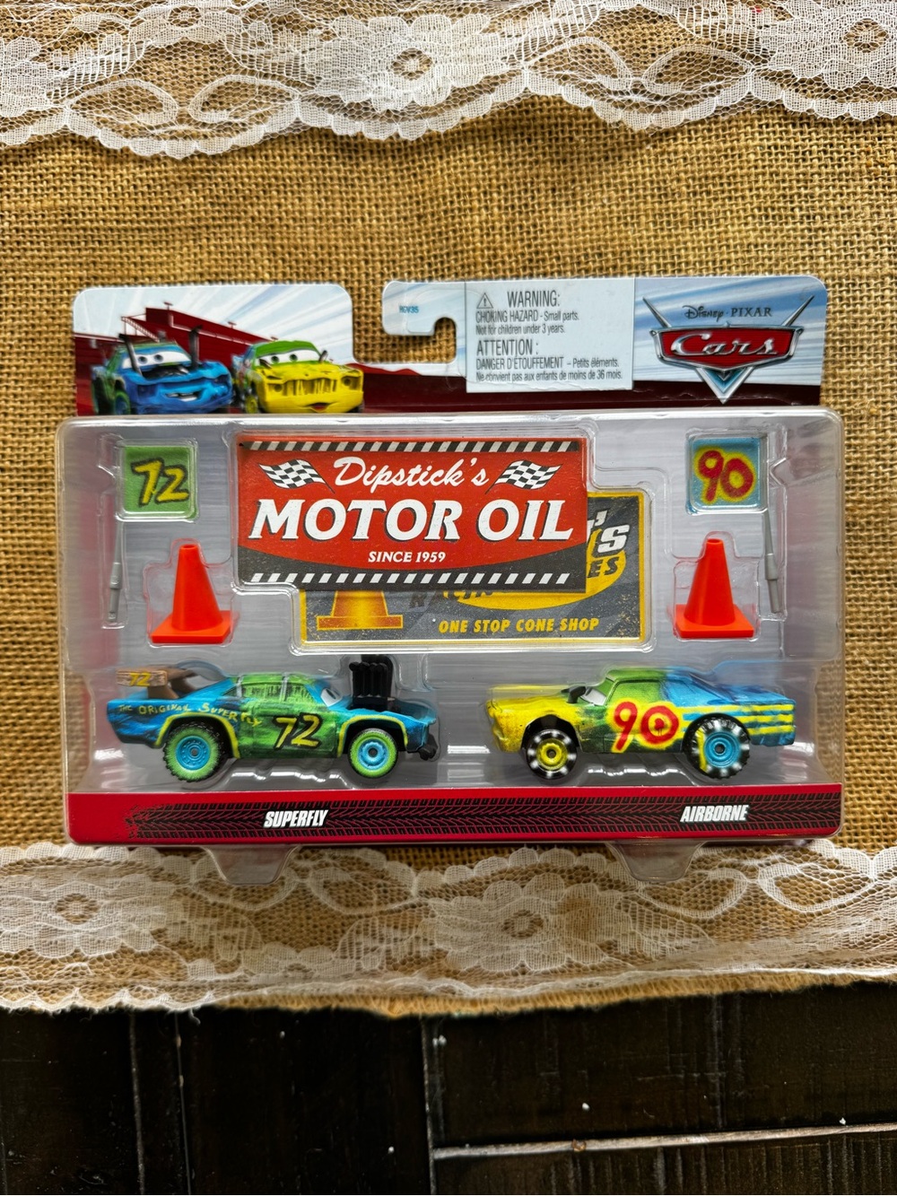 Rare Disney Cars 2 pack Superfly #72 Airborne #90 Metal Die Cast Thunder Hollow